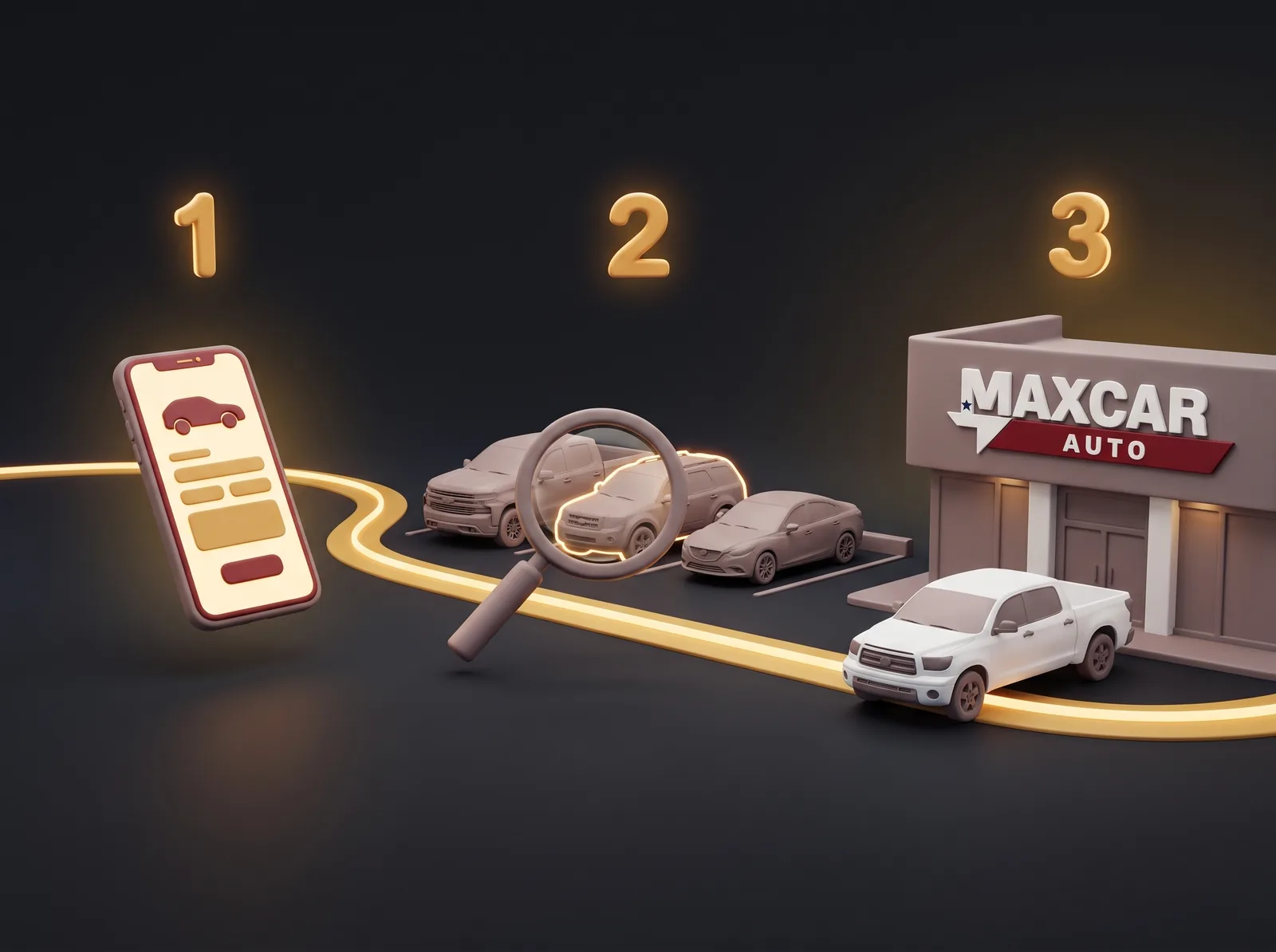 How a special order works at MAXCAR AUTO: request it from your phone, we search for it, and it arrives at our lot